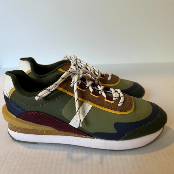 Zara Kids Olive Colorblock Sneakers Unisex 4.5 - Picture 6 of 8